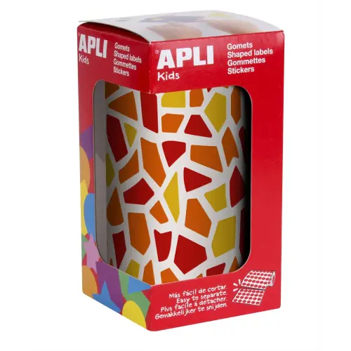 Rouleau de gommettes mosaiques orange rouge jaune 2460 unités - Apli photo du produit