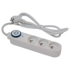Bloc multiprises 3 prises - C&acirc;ble 4 m&egrave;tres - Avec interrupteur photo du produit