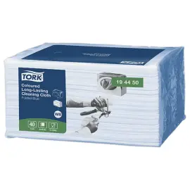 8 Paquets de 40 chiffons longue durée - Bleu - TORK photo du produit