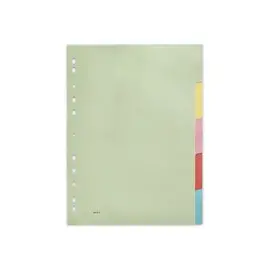 Jeu d'intercalaires multicolores carte 2,5/10e format A4 - 5 onglets photo du produit