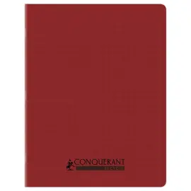 Cahier polypropyl&egrave;ne piq&ucirc;re 96P SEYES 170x220 90g - 90% recycl&eacute; rouge photo du produit