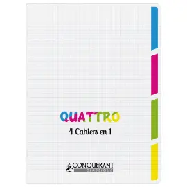 Cahier polypropyl&egrave;ne piq&ucirc;re 4 index 240x320 96P SEYES 90g incolore photo du produit