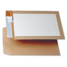 100 Pochettes avec dos renforcé en carton rigide - 120g - 260x330mm - papier brun - GPV photo du produit