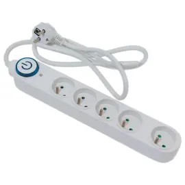 Bloc multiprises 5 prises - C&acirc;ble 4 m&egrave;tres - Avec interrupteur photo du produit