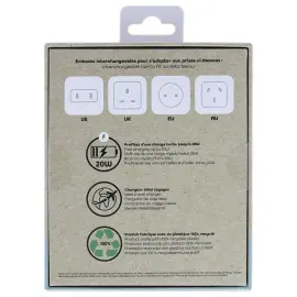 Chargeur secteur USB international 20W photo du produit