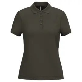 Polo piqué manches courtes femme dark khaki taille s photo du produit