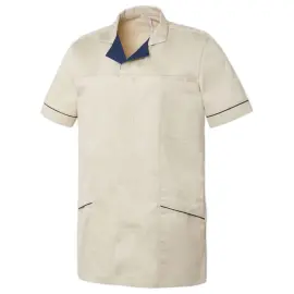 Tunique manches courtes homme à col tailleur alexis – beige navy – t.0 photo du produit