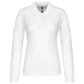 Polo piqué manches longues femme rouge taille L photo du produit