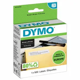Rouleau de 500 &eacute;tiquettes blanches DYMO LabelWriter multi-usages - 19 x 51 mm photo du produit