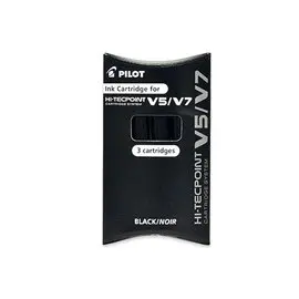 3 Recharges pour stylo V5 / V7 rechargeable PILOT - Noir photo du produit