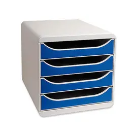 Bloc de classement 4 tiroirs Big Box - EXACOMPTA - Bleu photo du produit