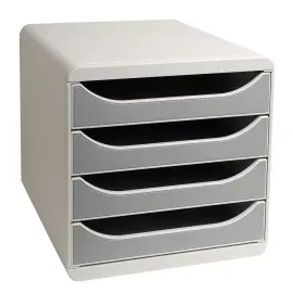 Bloc de classement 4 tiroirs Big Box - Gris - Exacompta photo du produit