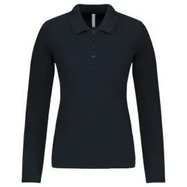 Polo piqué manches longues femme navy taille xl photo du produit