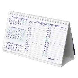 Calendrier de bureau spiralé 21 x12.5 cm -janvier décembre - Janvier à décembre - BREPOLS photo du produit