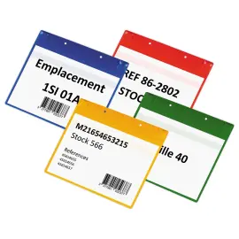 50 Pochettes logistiques magnétiques A4 paysage bleu foncé photo du produit