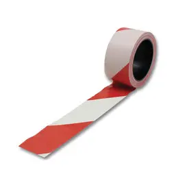 Ruban de signalisation rouge et blanc - 100 m x 50 mm - VISO photo du produit
