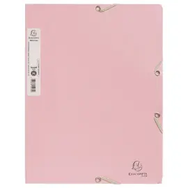 Chemise &eacute;lastiques 3 rabats - Carte recycl&eacute;e - Rose - Exacompta photo du produit