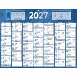 Calendrier Mural 2026 Bouchut – 14 Mois (janvier à Décembre), Format 21 X 26,5 Cm, Carton Recyclé, Fabriqué En France