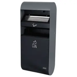 Cendrier mural avec corbeille - Anthracite - Probbax photo du produit