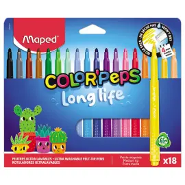 18 Feutres Long Life - Pointe moyenne - Maped photo du produit