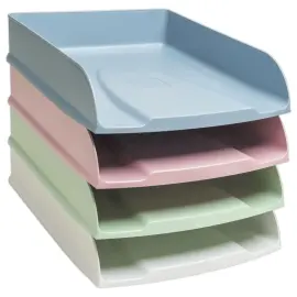 4 Corbeilles &agrave; courrier Autentik - Couleurs assorties - Exacompta photo du produit