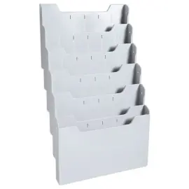 Trieur mural modulable - Horizontal - 6 compartiments - Gris - Exacompta photo du produit