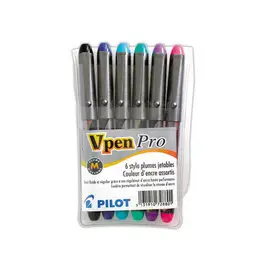 6 stylos plume jetables V-Pen PRO - coloris assortis - PILOT photo du produit