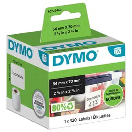 rouleau de 320 étiquettes blanches DYMO LabelWriter multi-usages - 54 x 70 mm photo du produit