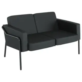 Canap&eacute; Medso - 2 places - Simili cuir - Noir photo du produit