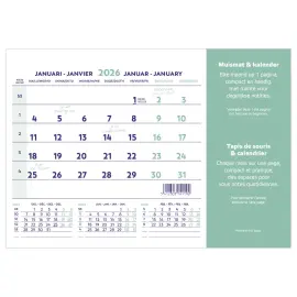 Tapis souris calendrier  - 23x18 cm - Janvier à décembre - BREPOLS photo du produit