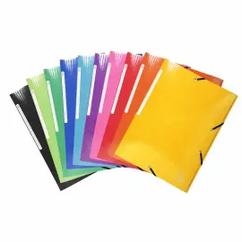 25 Chemises 3 rabats &agrave; &eacute;lastiques  - carte pellicul&eacute;e - Exacompta photo du produit