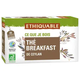 20 Sachets de thé de Ceylan "Breakfast" équitable et bio photo du produit