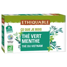 20 Sachets de thé vert menthe du Vietnam équitable et bio - ETHIQUABLE photo du produit
