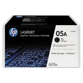 2 Toners noirs HP 05A CE505D photo du produit