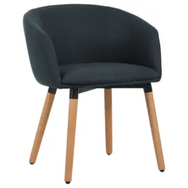2 Fauteuil ARCO bleu pied bois mont&eacute; photo du produit