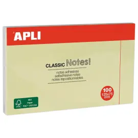 Bloc notes adh&eacute;sives 125 x 75 mm 100 feuilles jaune photo du produit
