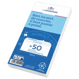 50 Enveloppes extra blanches 110x220 mm 100% recycl&eacute;es photo du produit