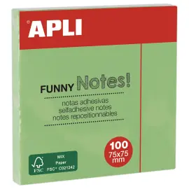 Bloc notes adh&eacute;sives 75 x 75 mm 100 feuilles vert pastel photo du produit