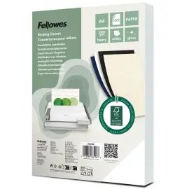 100 Couvertures brillantes pour reliure A4 Glossy - Blanc - Fellowes photo du produit