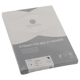 100 Planches de 4 étiquettes à coins carrés - 105 x 148,5 mm - FIDUCIAL OFFICE SOLUTIONS photo du produit