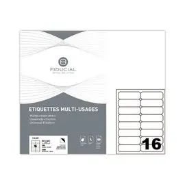 100 Planches d'étiquettes à coins ronds - 99,1 x 33,9 mm - Fiducial photo du produit