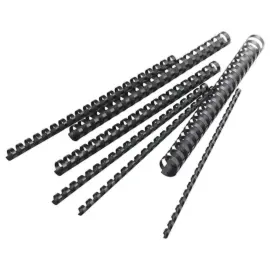 100 Reliures rondes en plastique 21 anneaux - Ø 12 mm -Noir - ACCESS photo du produit