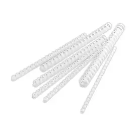 100 Reliures rondes en plastique 21 anneaux- Ø 19 mm - blanc - FIDUCIAL photo du produit