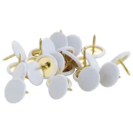 100 Punaises t&ecirc;te capsul&eacute;e blanche - acier photo du produit