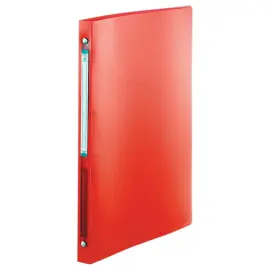 Classeur translucide color&eacute; 4 anneaux, dos 2 cm - Rouge - Fiducial photo du produit