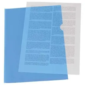 10 Pochettes coin transparentes en plastique - Bleu - PVC - FIDUCIAL photo du produit