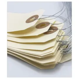 1000 &Eacute;Tiquettes am&eacute;ricaines &agrave; &oelig;illet + fil de fer 80 x 38 mm photo du produit