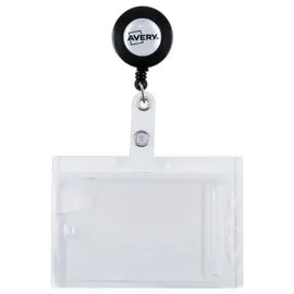 Boite de 10 Porte-badges securité 2 cartes -  9x5,4 cm avec enrouleur photo du produit