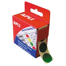 Bo&icirc;te distributrice de 150 pastilles gommettes rondes &Oslash; 15 mm vert photo du produit