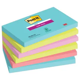 6 Blocs-notes repositionnables Super Sticky - Cosmic - 7,6 x 12,7 cm - 90 feuilles - POST-IT photo du produit